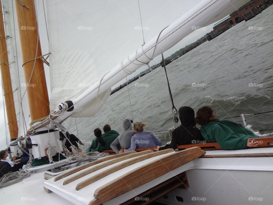 Sailing in New York City. On the Schooner America 2.0 Sailing checking out the amazing sights