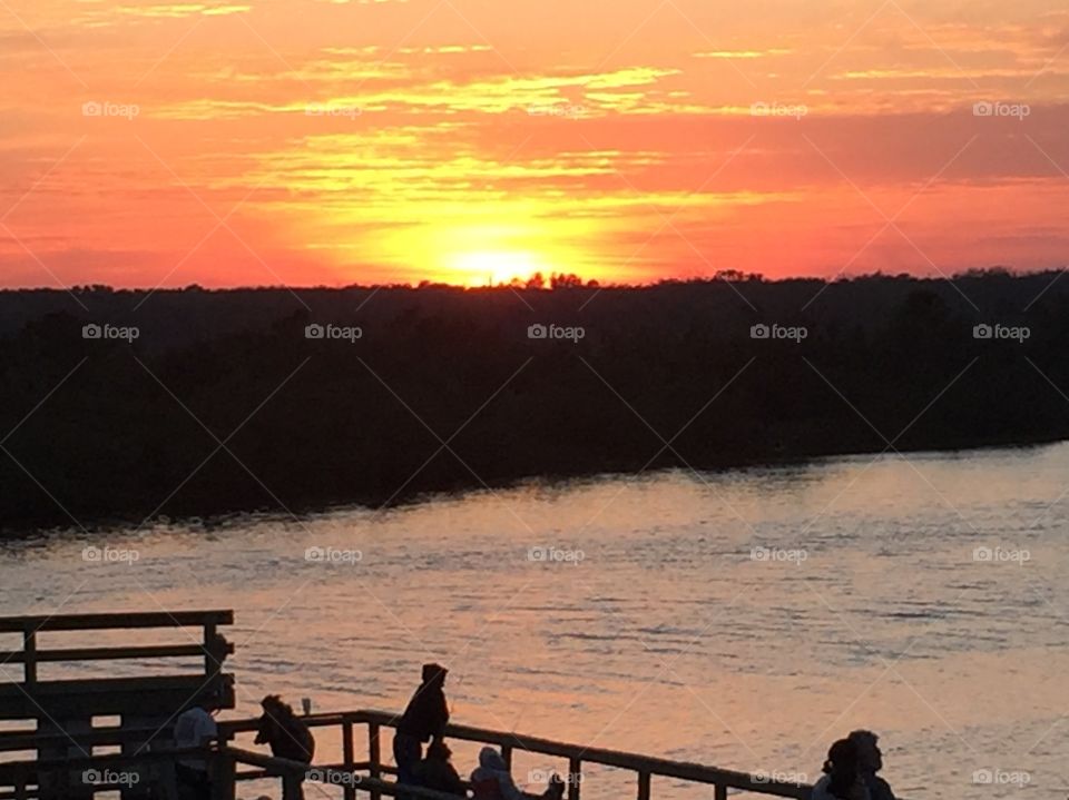 Sunset on Halifax River, Pier, Florida