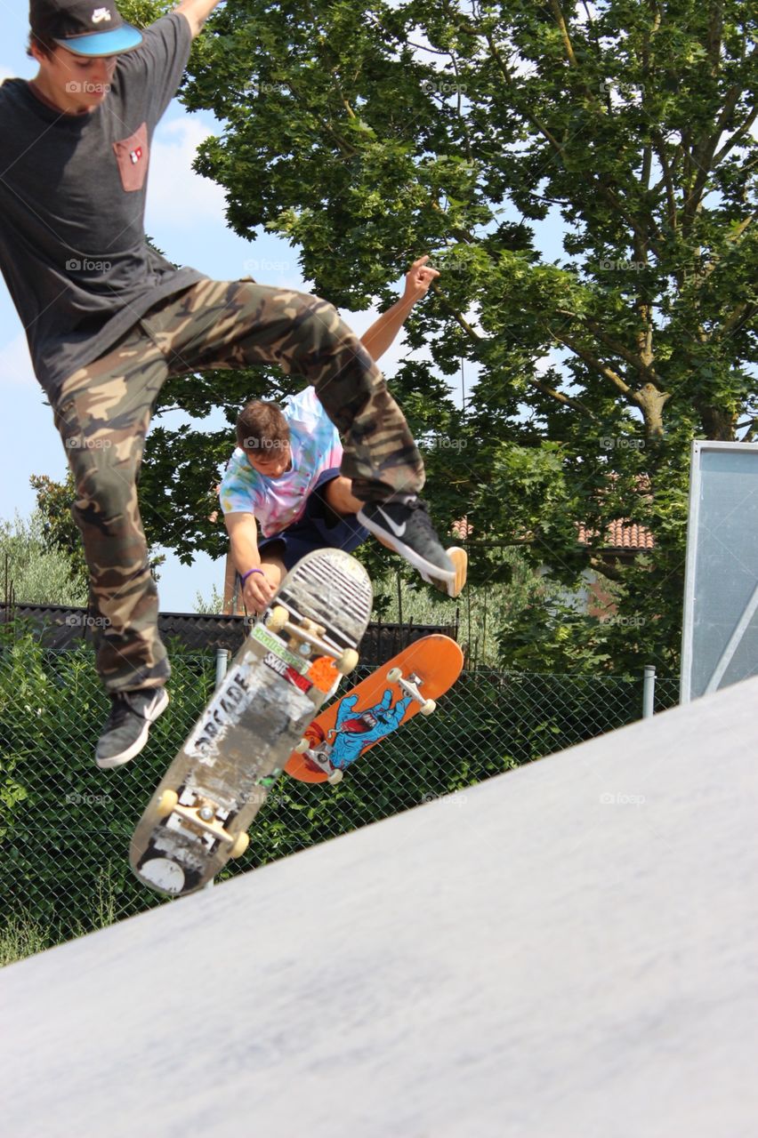 Two skater in action