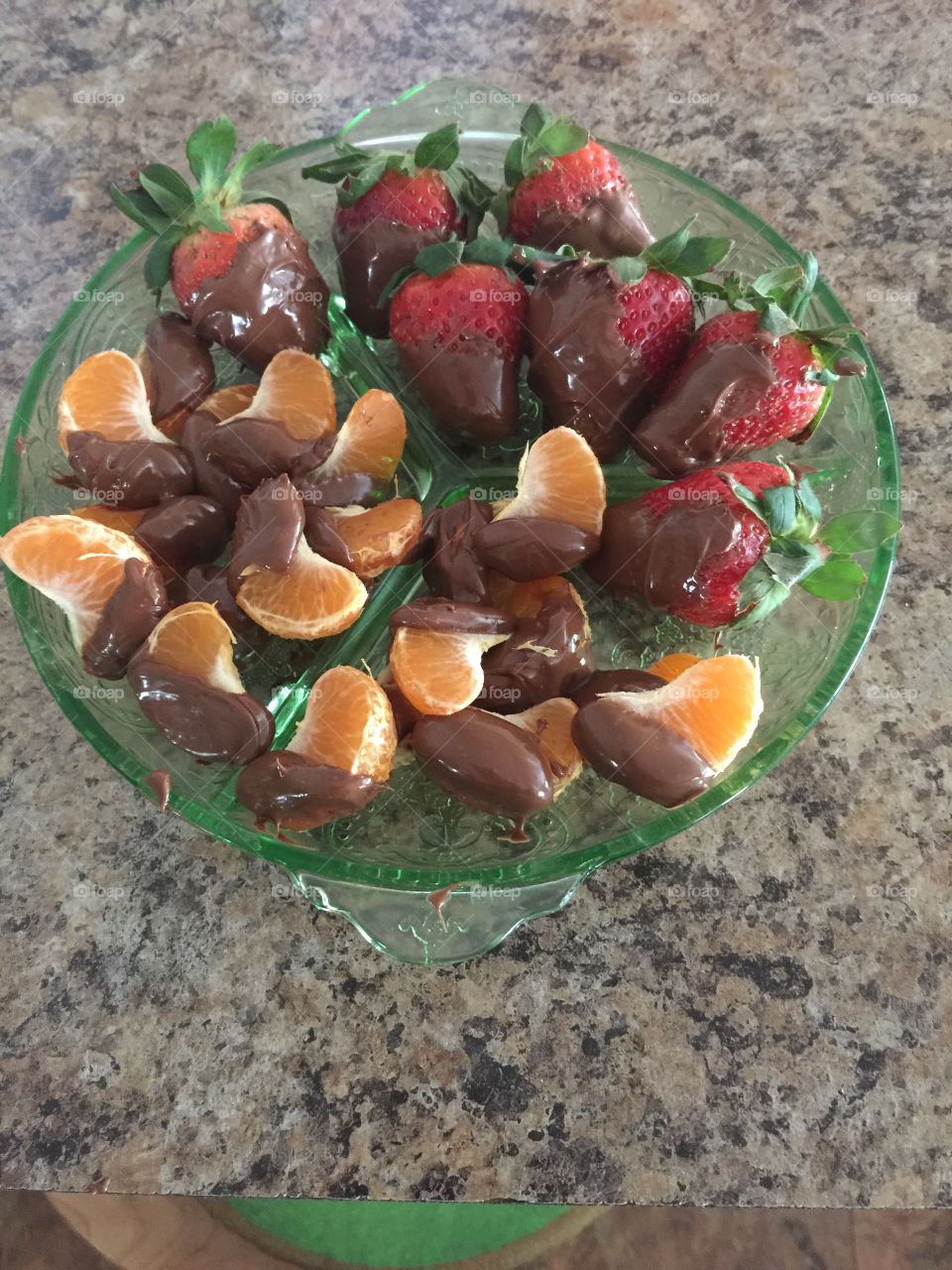 Yum chocolate goes with anything fruity especially cuties and strawberries!