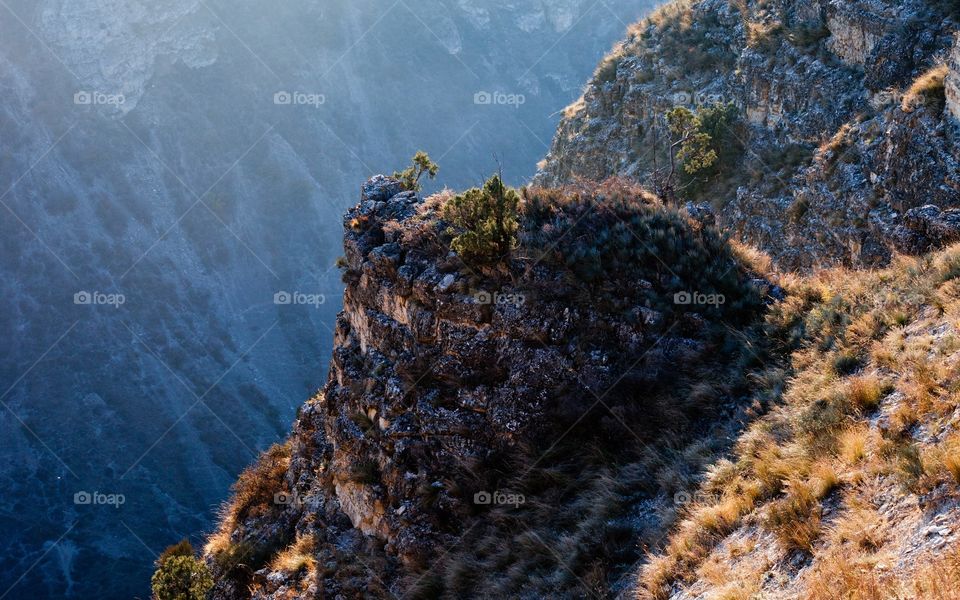 High angle view of rocky mountains