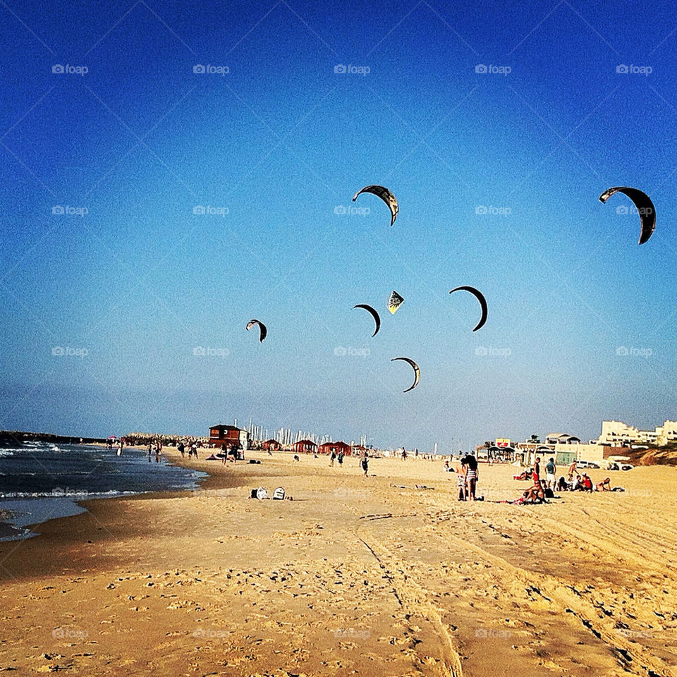 beach sky blue sand by hofit25