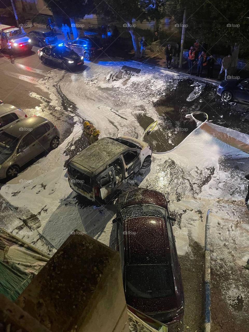 car blow up in front of my house 