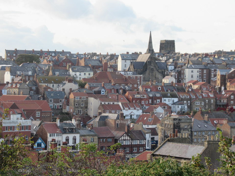 Many houses and buildings  at whitby