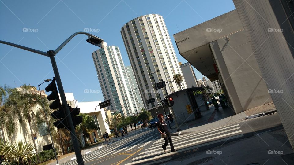 Centro da cidade Campinas-SP/Brasil, edifícios, ruas.