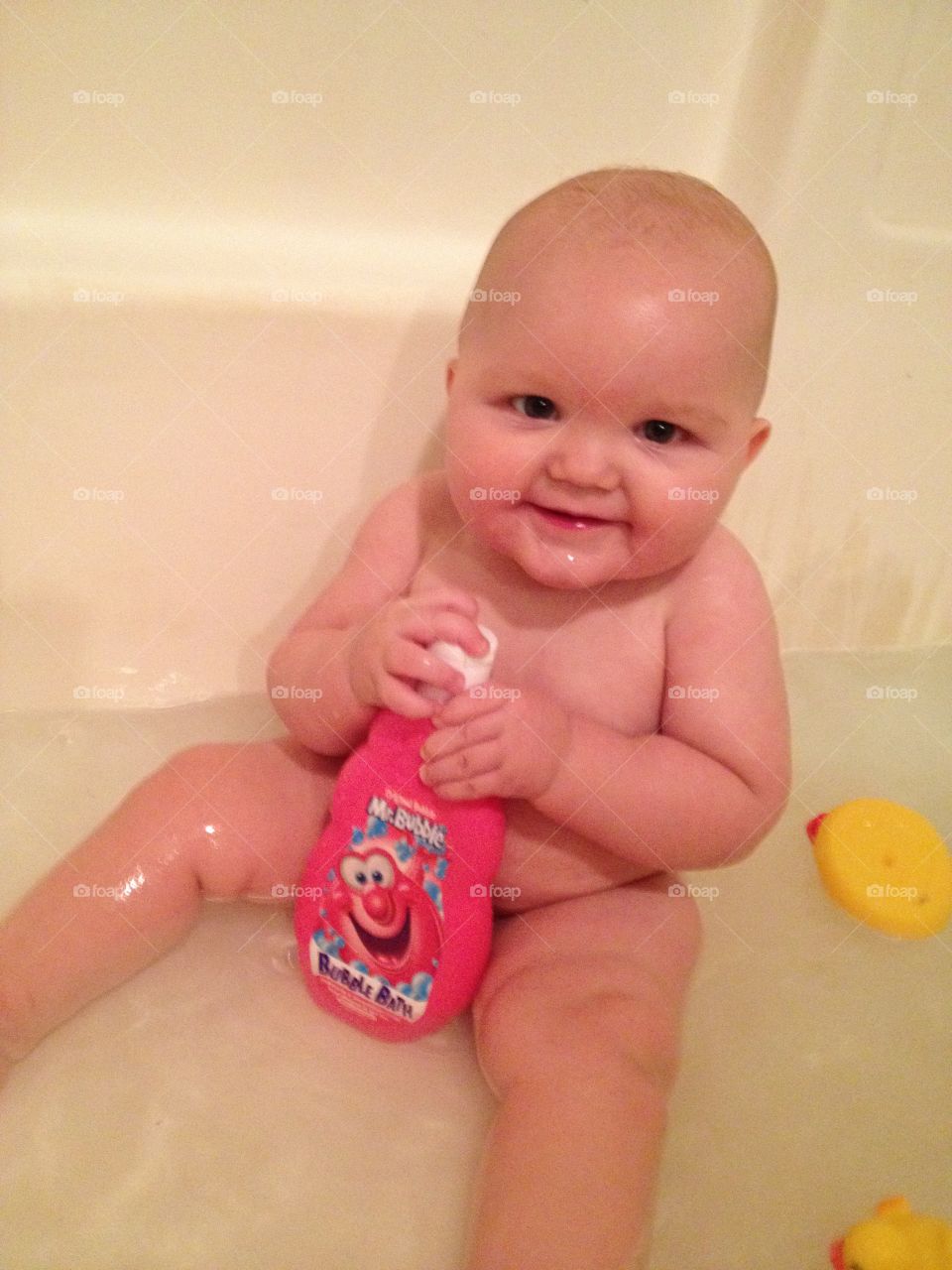 Mr. Bubbles. Asher in the bath