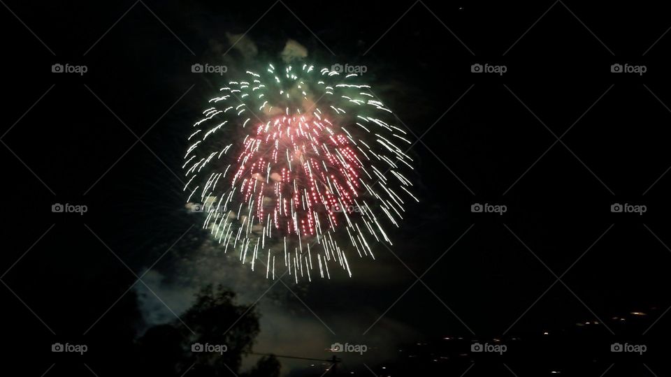 Fourth of July fireworks in Pasadena, California
