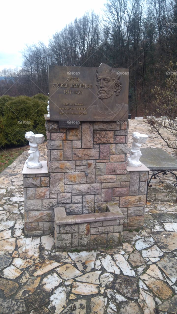Memorial fountain Stefanu Lazarevicu in monastery Pavlovac in Mladenovac (Serbia) 👍