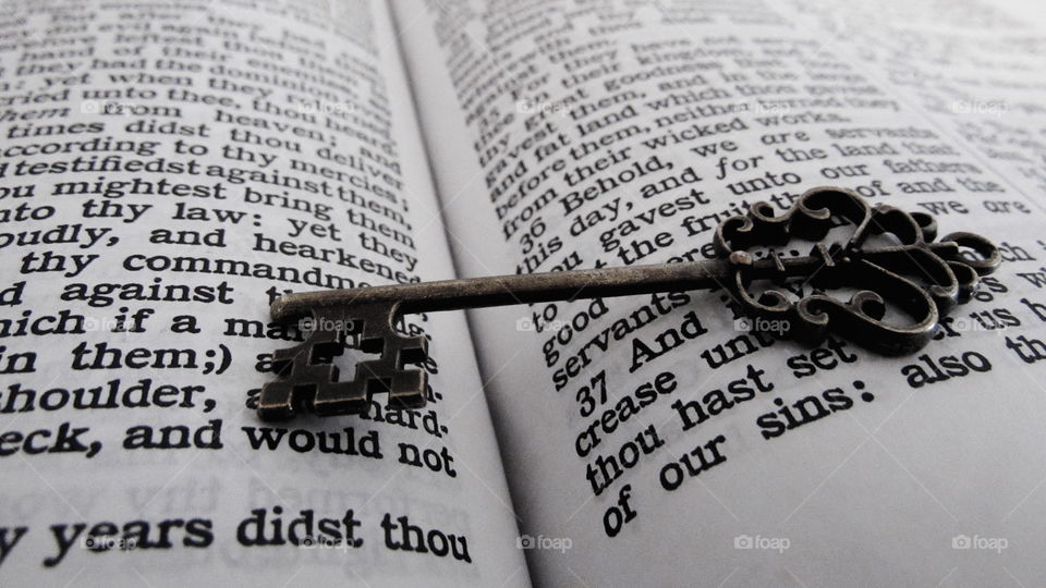 Bible with old key