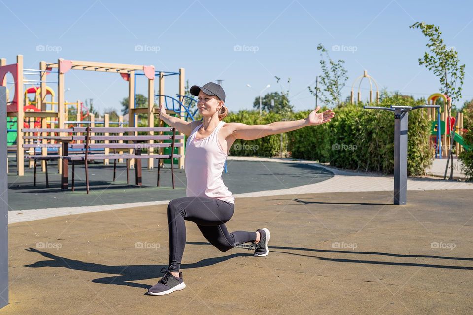 sportive woman working out