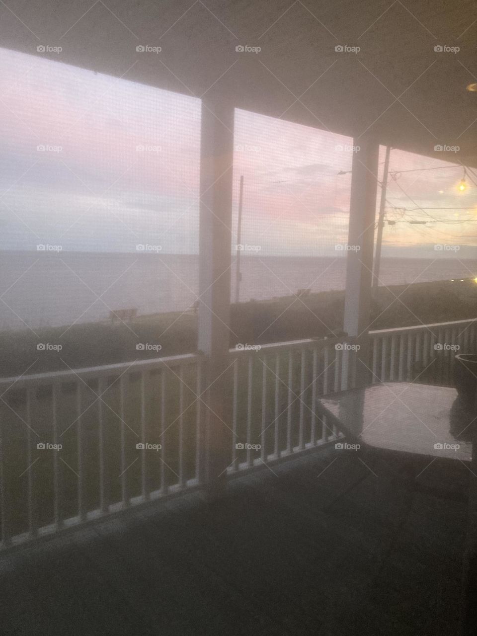 Spectacular pink & blue clouds over the ocean 