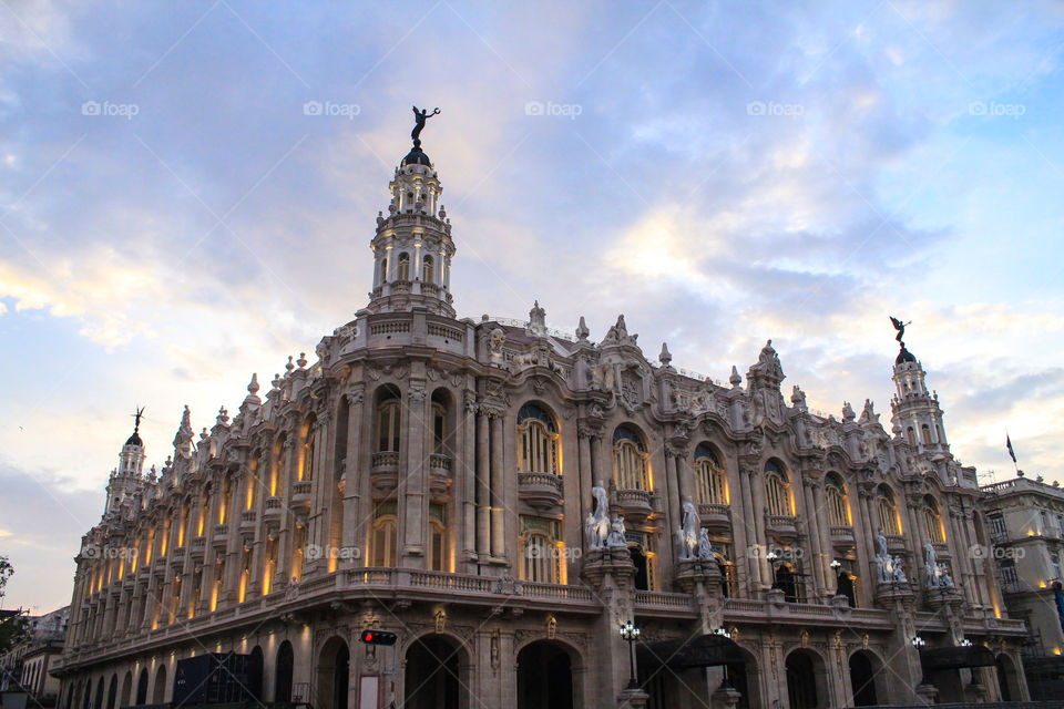 Great Theatre of Havana on the sunset. Cuba