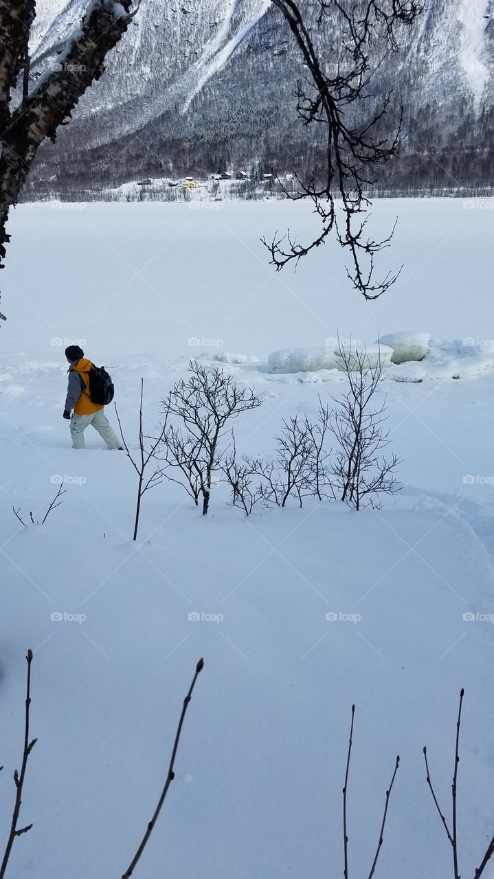 Walking on a deep snow