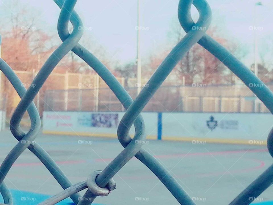 Chainlink Fence around Skating Rink