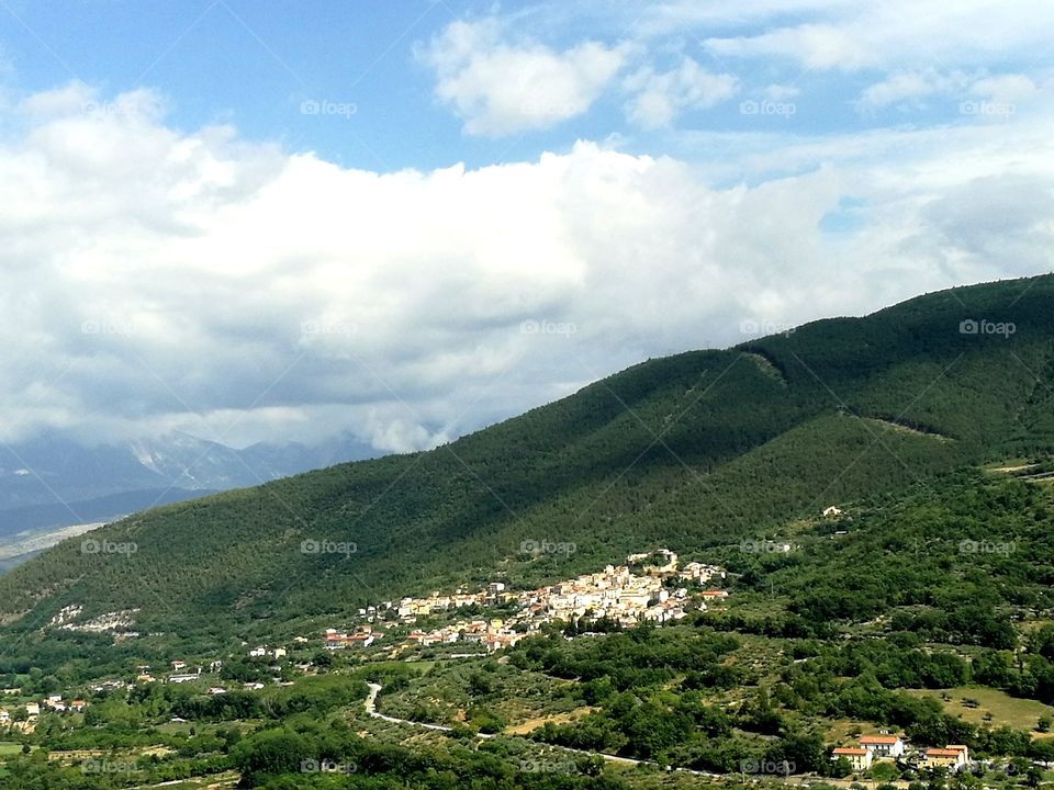 ITALIAN MOUNTAIN VILLAGE, MOUNTAIN LANDSCAPE