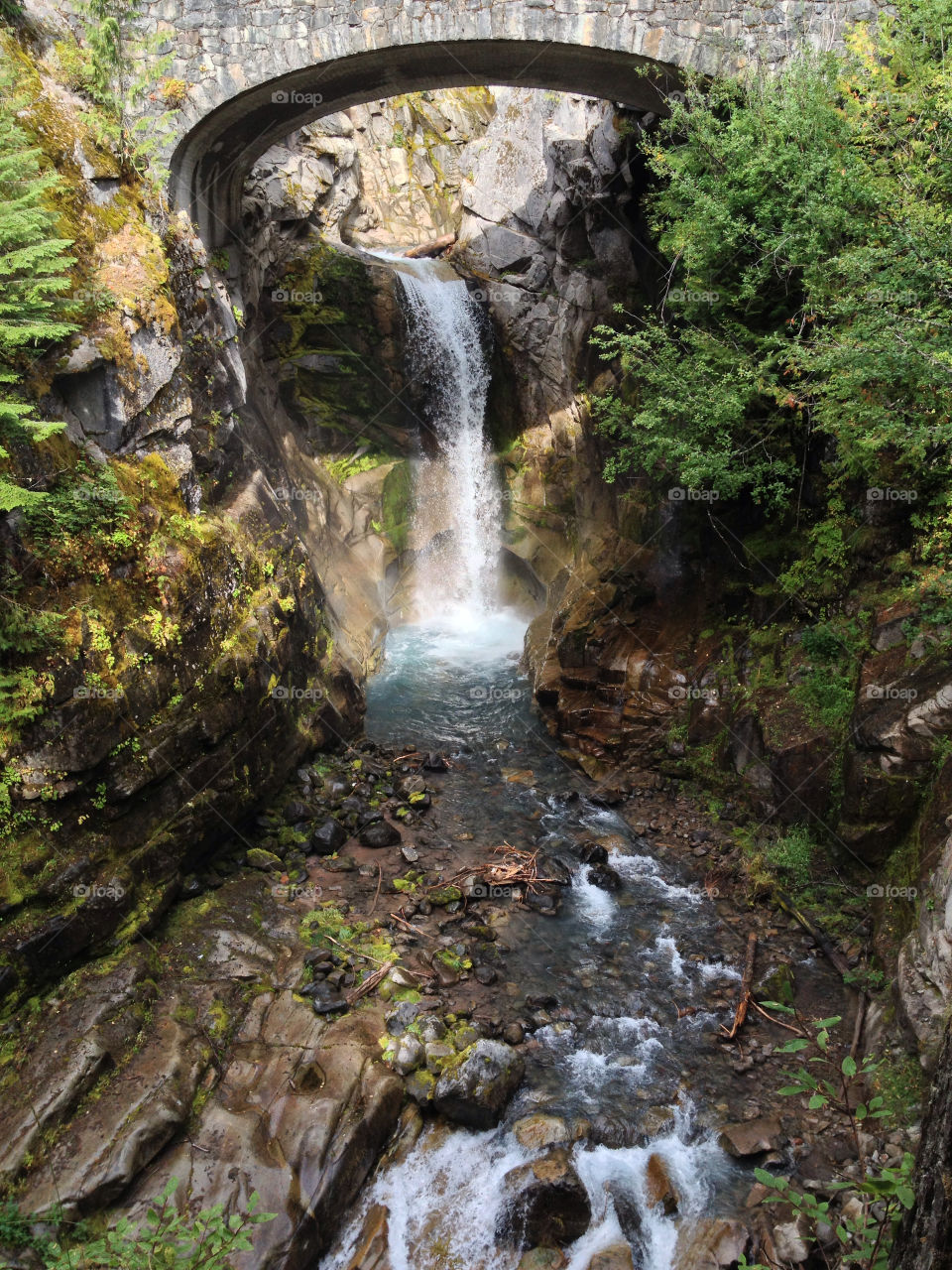 christine falls mt rainer seattle woods bridge waterfalls by shivakumar