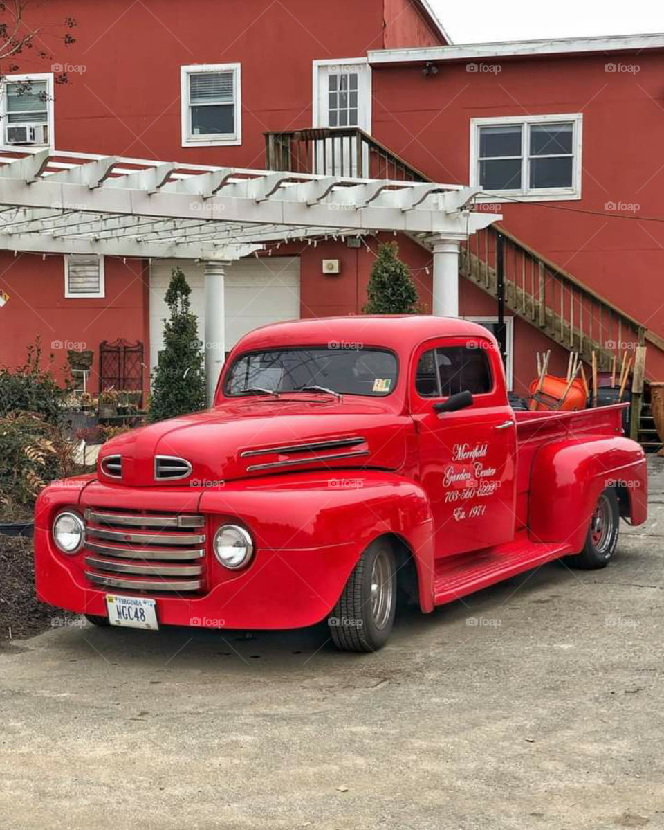 an old red truck