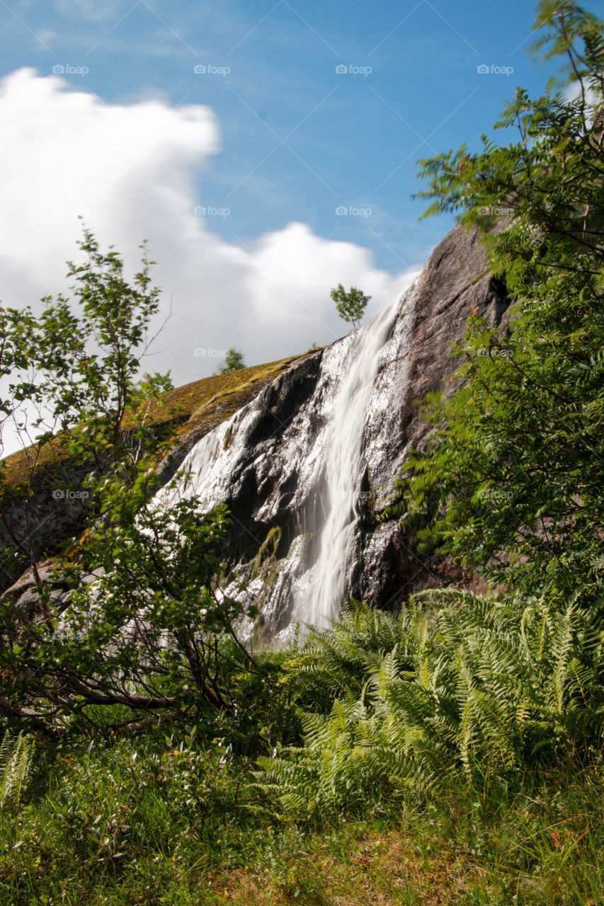 Waterfalls in lofoten norway 