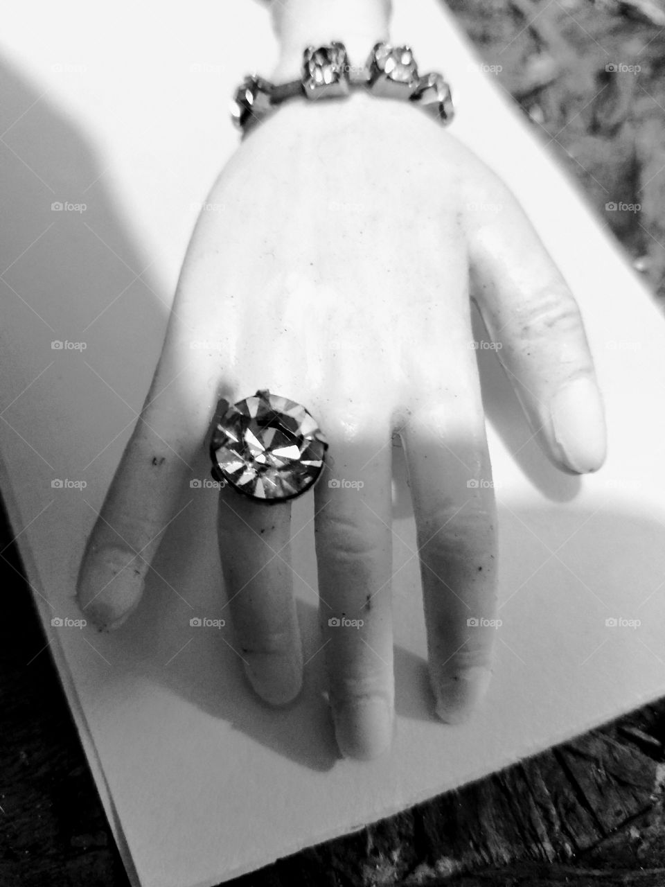 black and white Diamond ring