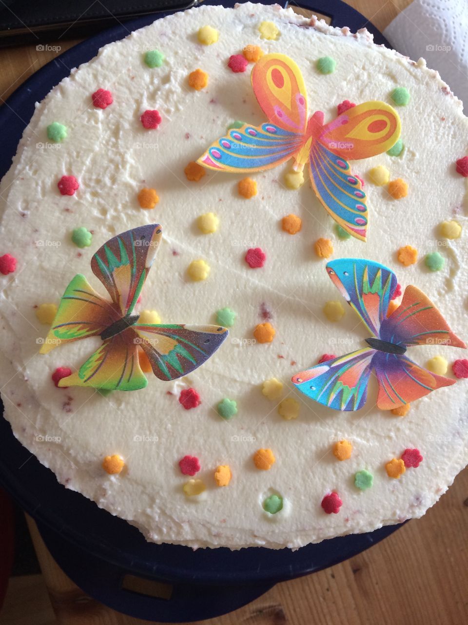 Birthday cake with butterflys