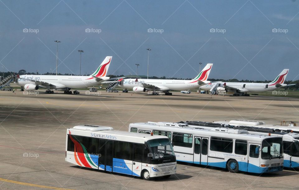 airplanes and busses
