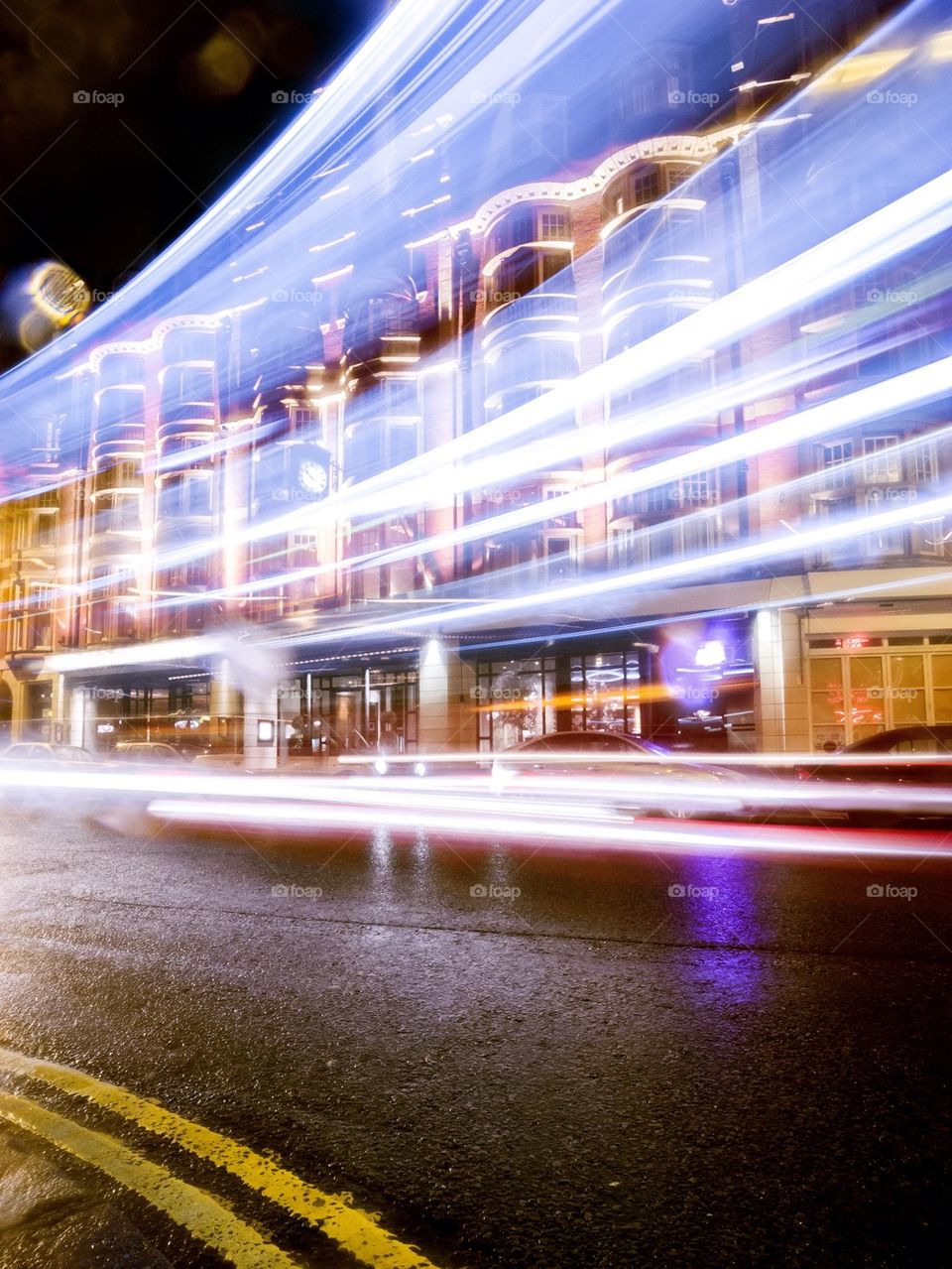 London bus in motion