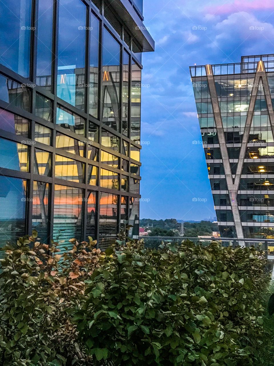 Colorful reflection from the sunset 