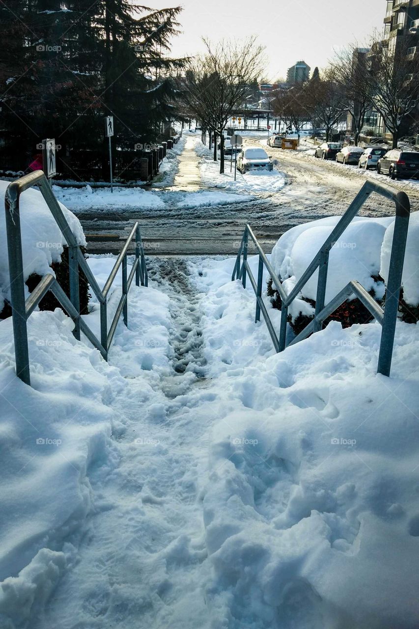 wintery staircase