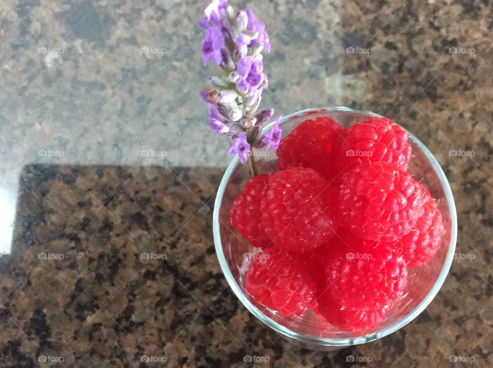Raspberries and lavender 