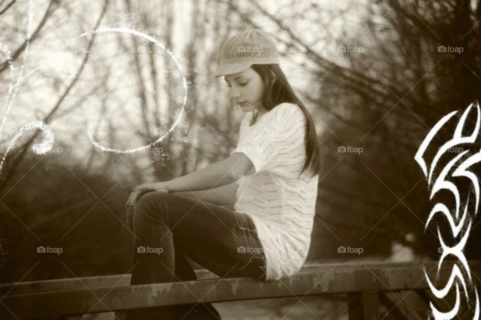 girl model beautiful pose by lightanddrawing