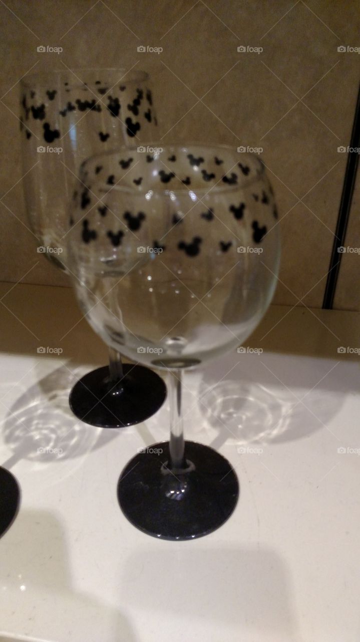 Mickey wine glass