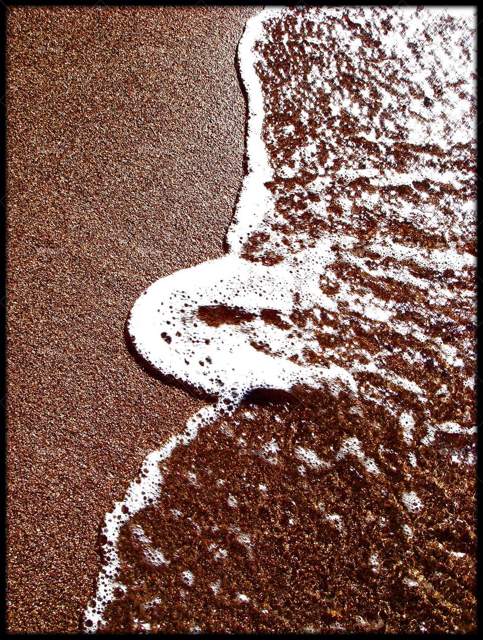 Face portrait with sea wave on the beach summer mood amazing places to visit traveling Europe Creta island Greece chilling nature scape