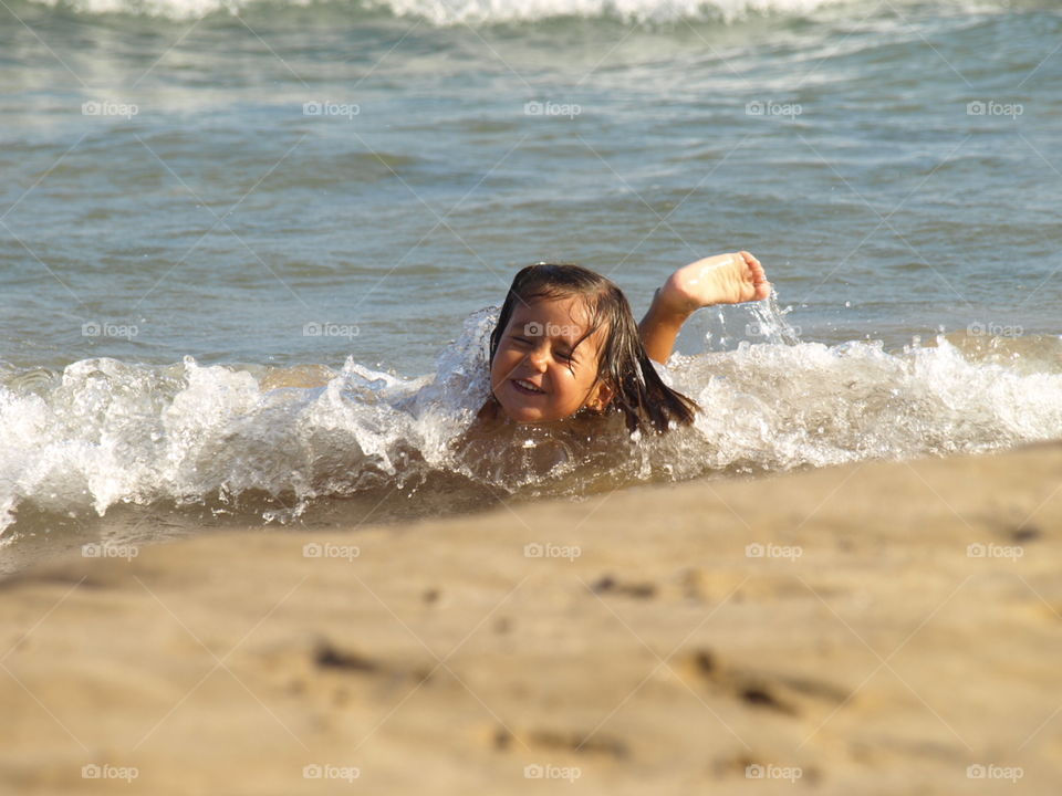 Enjoying the first swim! 