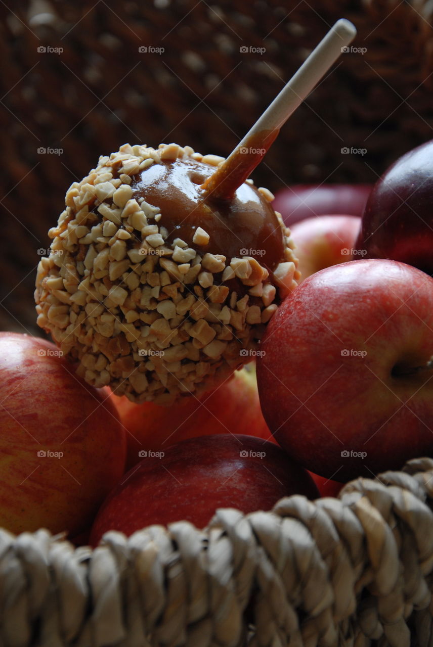 Toffee caramel apple with nuts, perfect for Autumn!