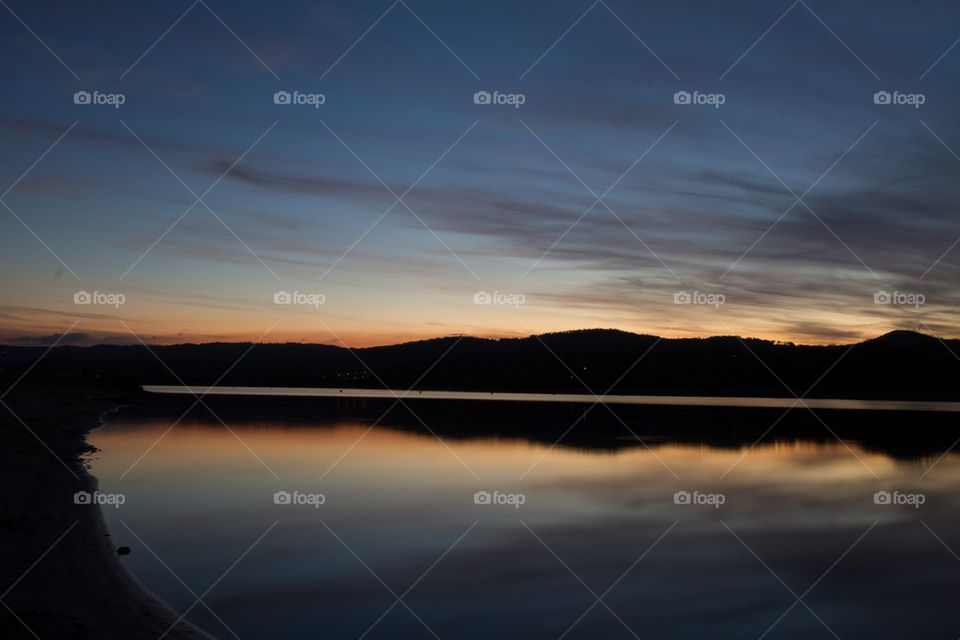 Silhouette of mountains during sunset