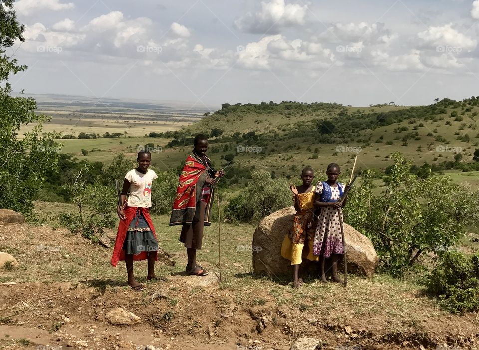 Children with machetes 