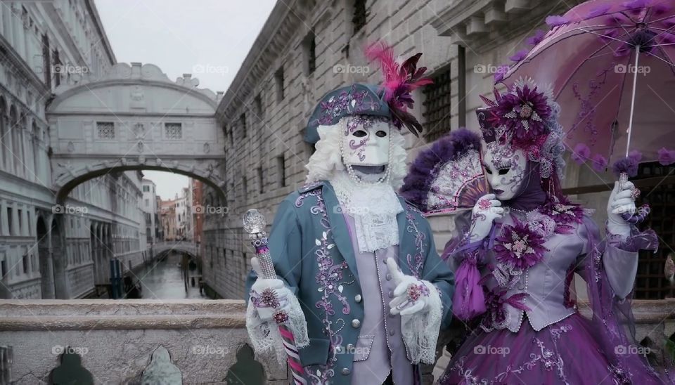 Carnevale di Venezia. Maschere in posa.