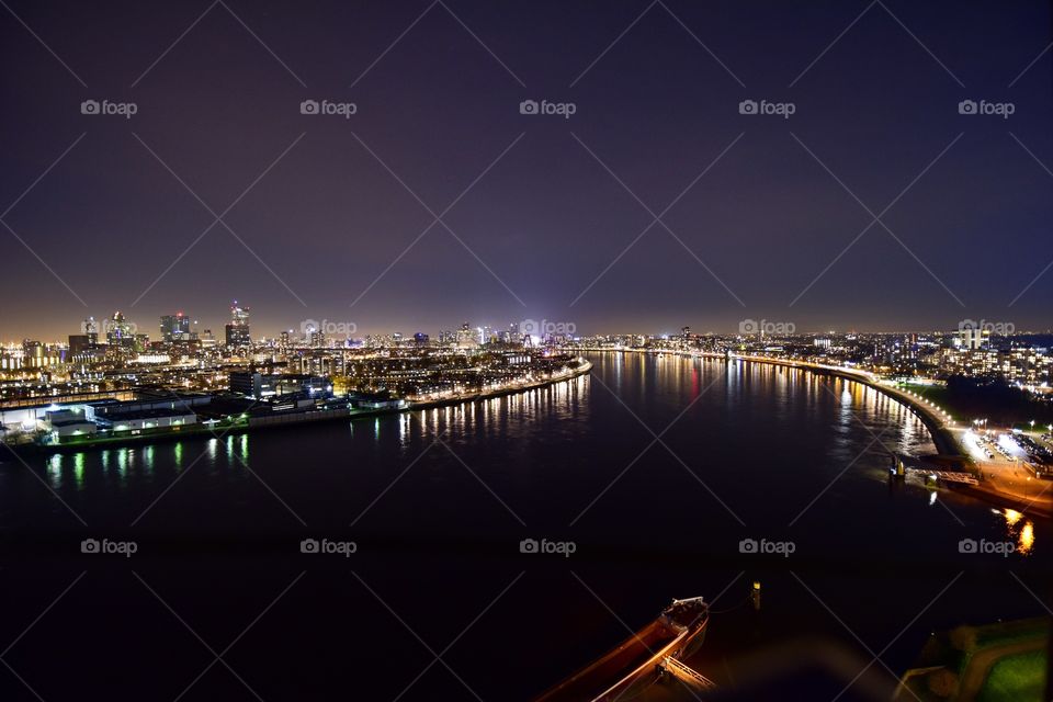 Skyline Rotterdam by night