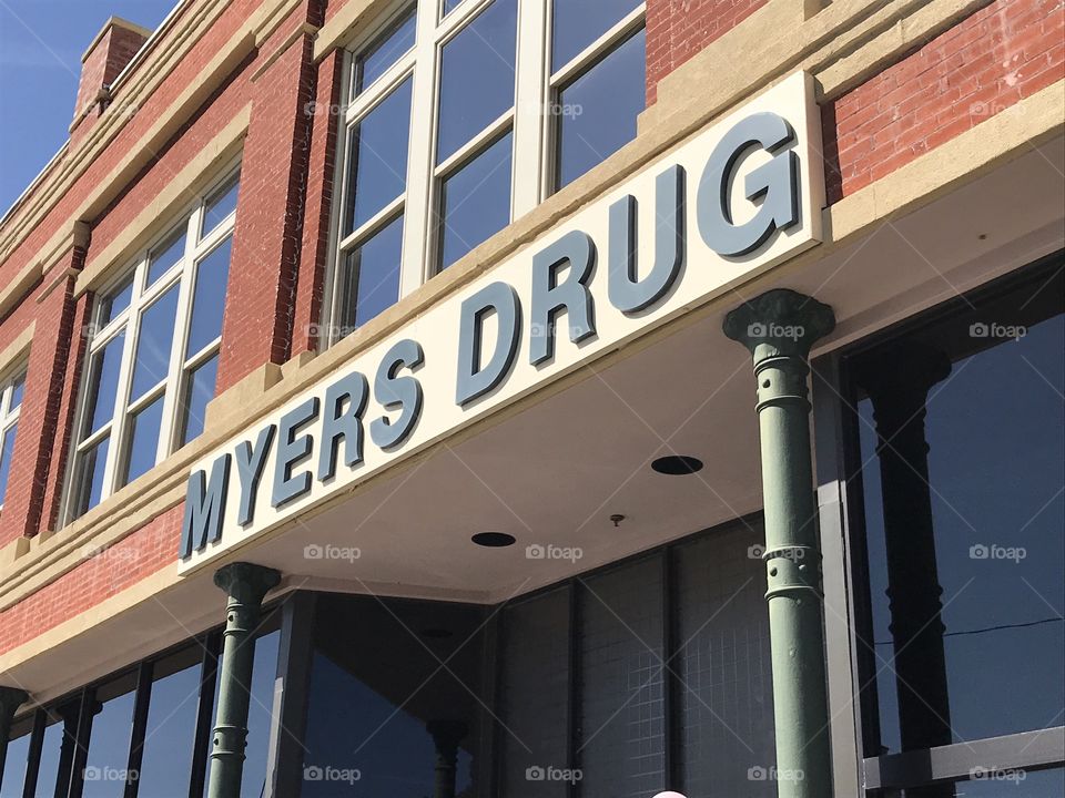 Historic Myers Drug in San Angelo, TX.