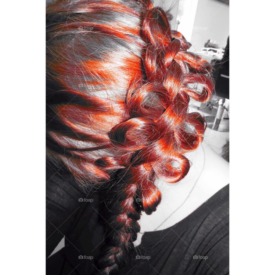 Braids and red hair