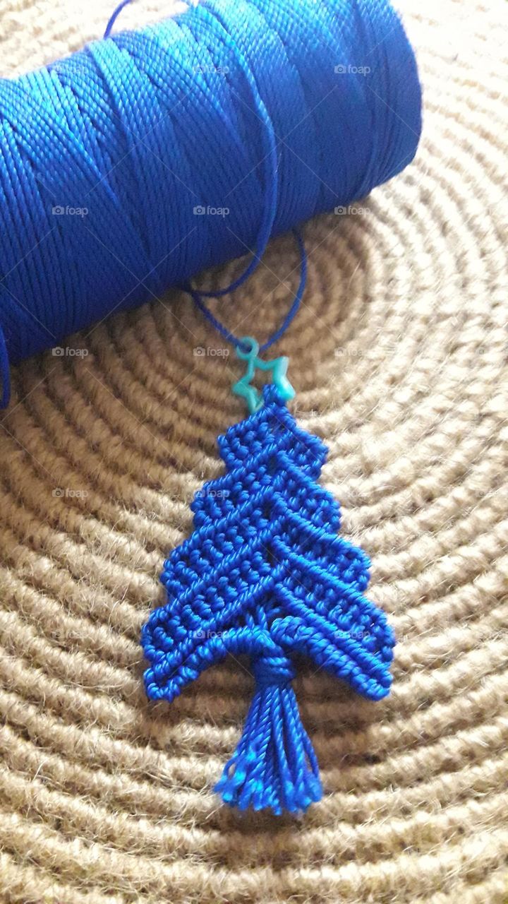 macrame products, New Year's decor, Christmas tree, blue spruce, the holiday is approaching