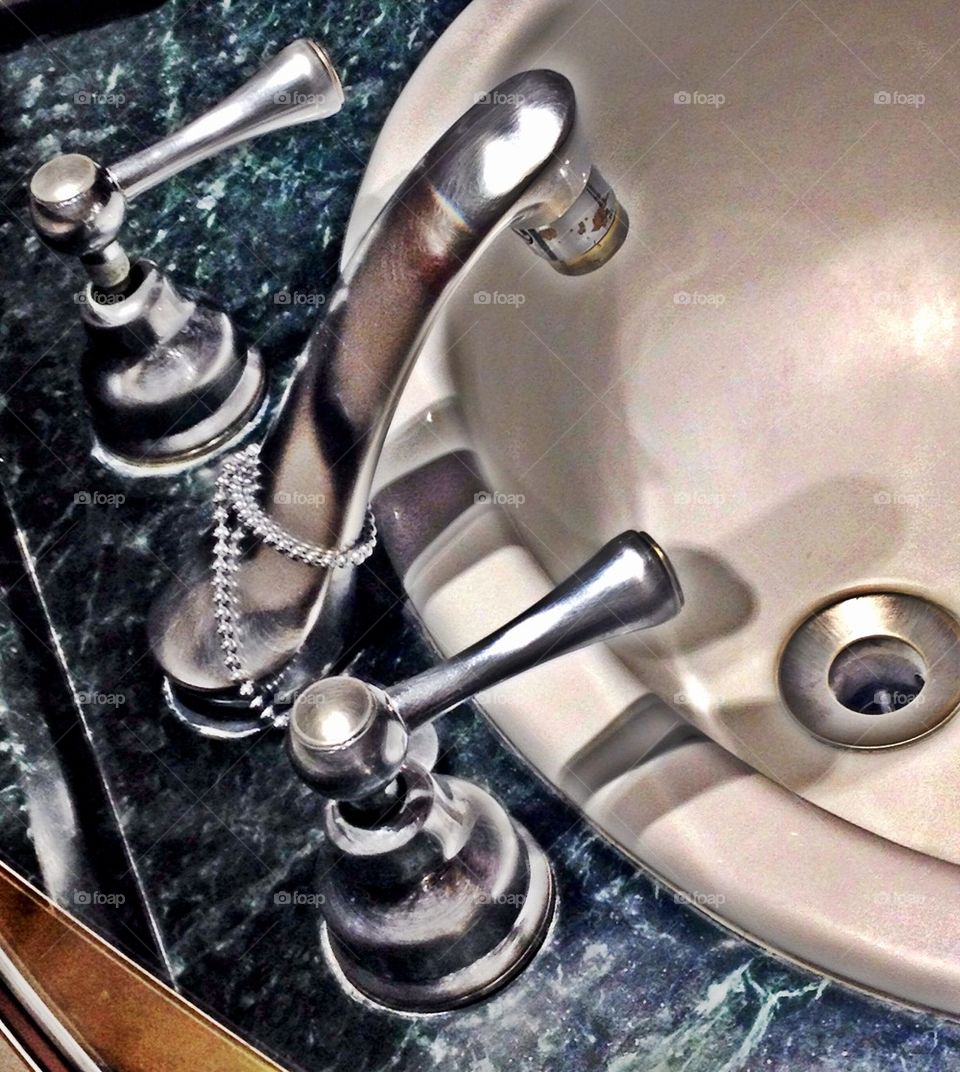 Classic faucet in old metal