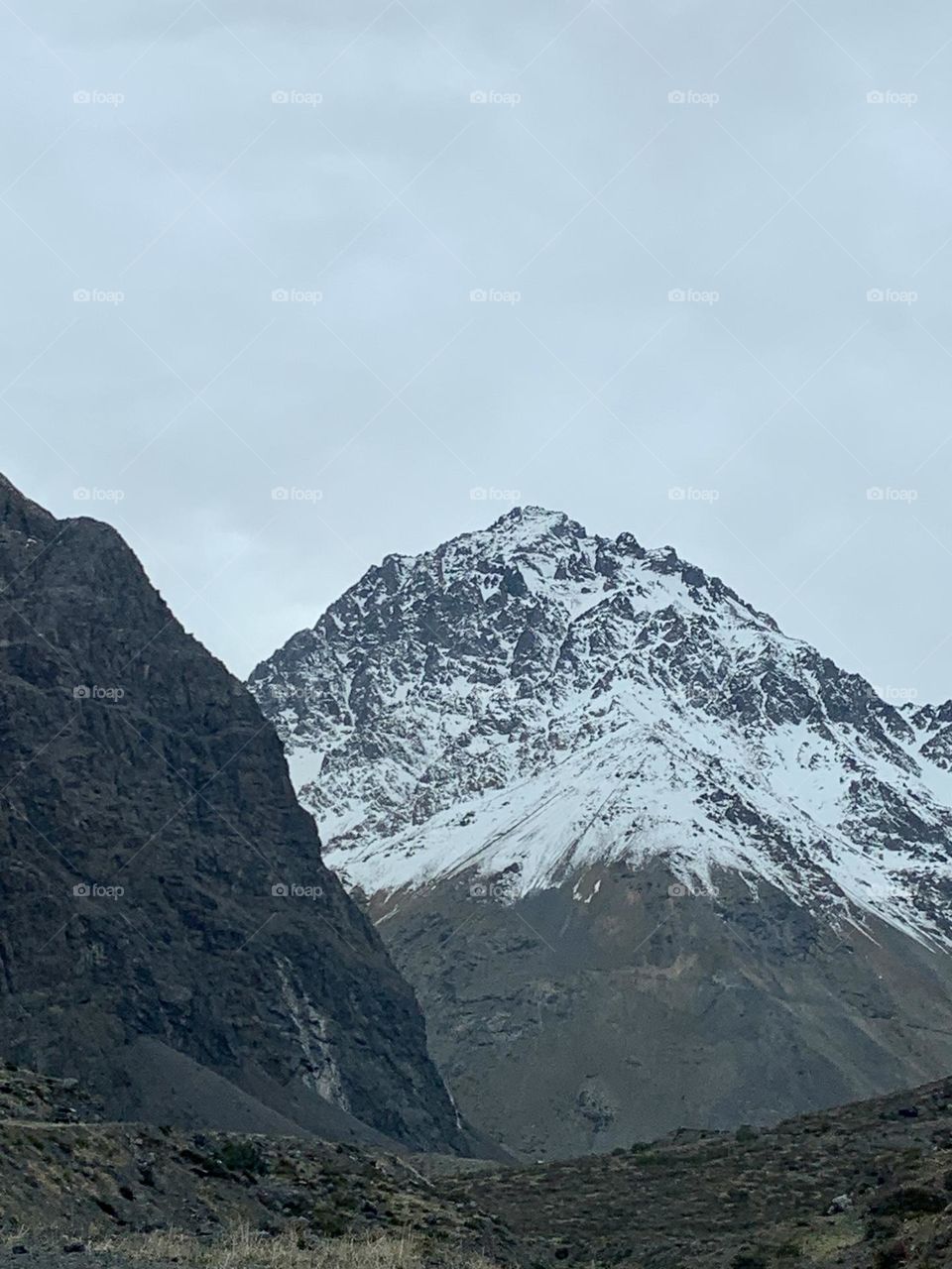 Mountain top with snow