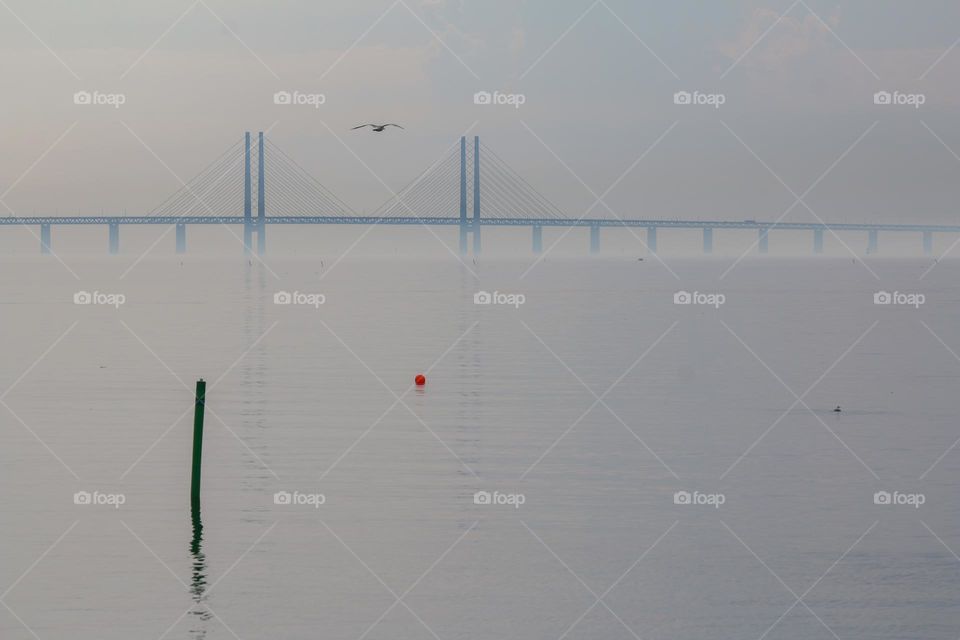 View on a bridge, foggy day!