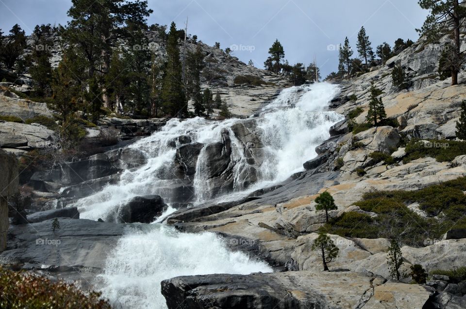 Hiking alongside waterfalls