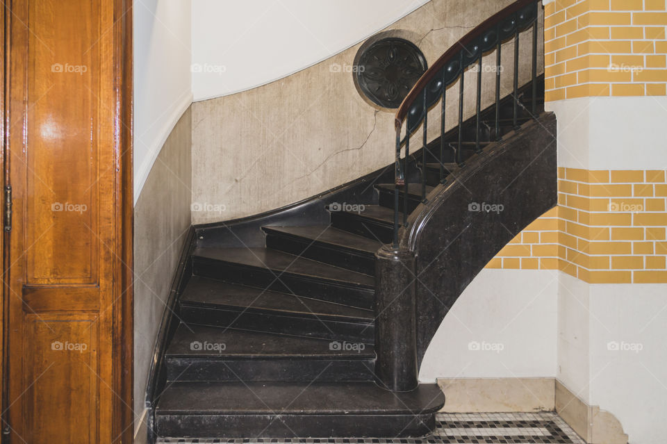 Old marble and iron stair 