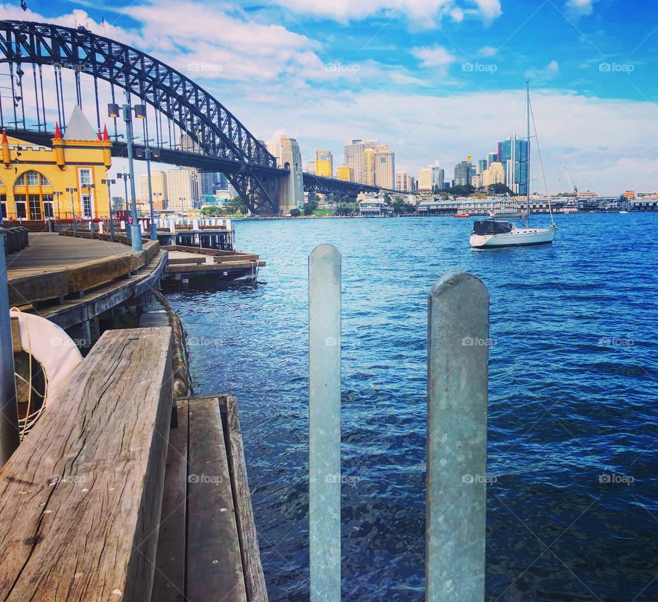 View of Sydney harbor bridge 