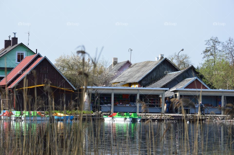 trakai boats and buildings