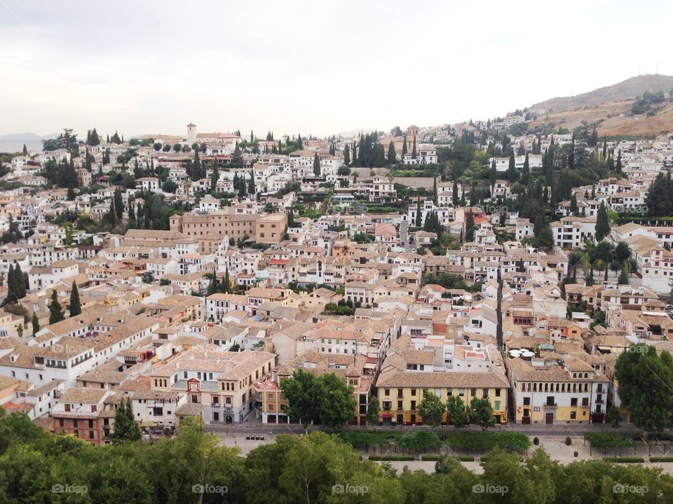 High angle view of Albaicin city