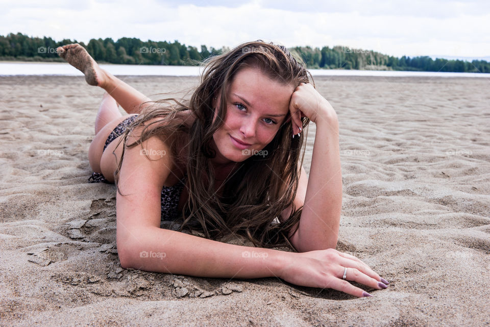 Girlfriend in the sand